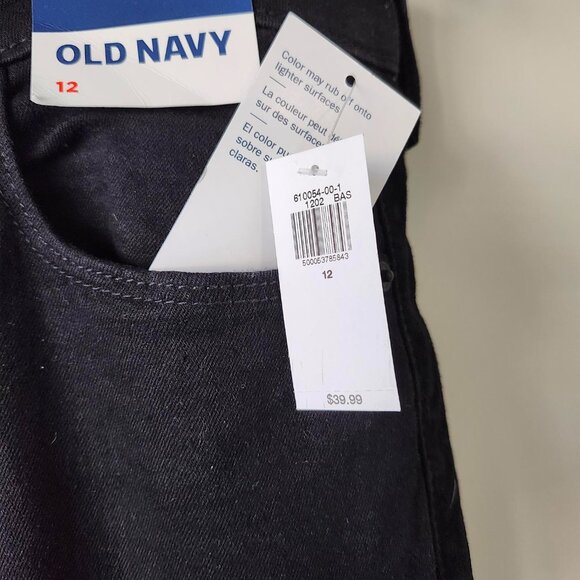 2 Pair Old Navy Kicker Boot Cut Jeans - Blue and Black - Size 12 - NWT - Picture 8 of 9